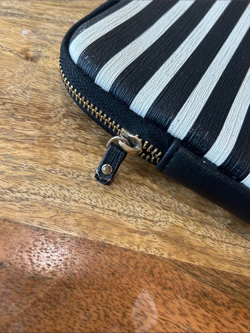 Kate Spade New York Black & White Striped Laptop Sleeve